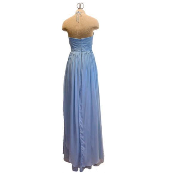 Jenny Yoo Convertible Adjustable Light Blue High Imperial Waist Maxi Dress Sz 14 - Picture 6 of 11